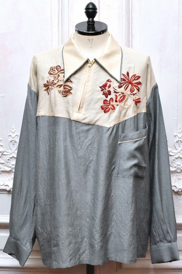 画像1: NICENESS　" MAJAW - Wild Silk Souvenir Shirt "　col.Blue Gray