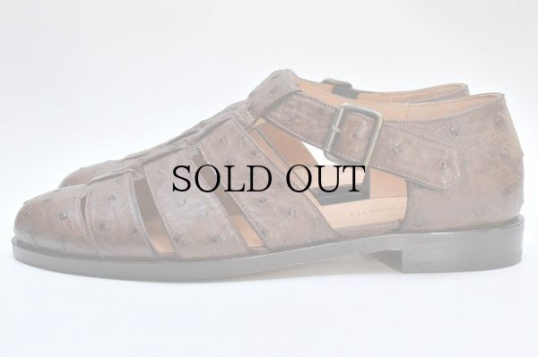 画像1: F.lli Giacometti　" Gurkha sandals - Ostrich "　col.Tabaco