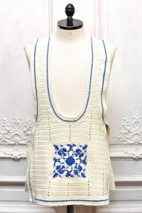 S.S Daley　" Crochet Vest "　col.Blue/White