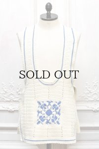 S.S Daley　" Crochet Vest "　col.Blue/White