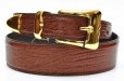 画像1: ANDERSON’S　" Leather Western Belt - Embossed Lizard "　col.Brown / Gold (1)