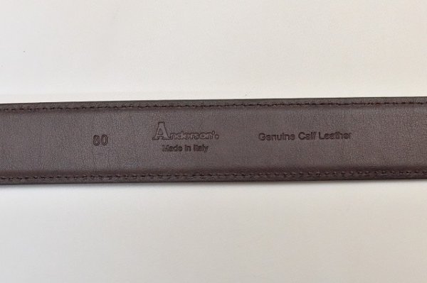 画像3: ANDERSON’S　" Leather Western Belt - Embossed Lizard "　col.Brown / Gold