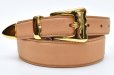 画像1: ANDERSON’S　" Leather Western Belt "　col.Beige / Gold (1)