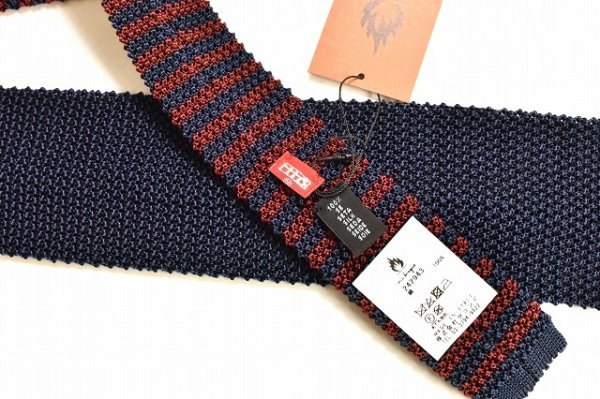 画像3: m's braque　" Knit Tie - Vintage "　col.Navy Burgundy