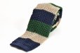 画像1: m's braque　" Knit Tie - Vintage "　col.Navy Green Ivory (1)