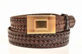 T.T　" BASKETWEAVE PATTERN BELT "　col.Double Mud Dayd Brown