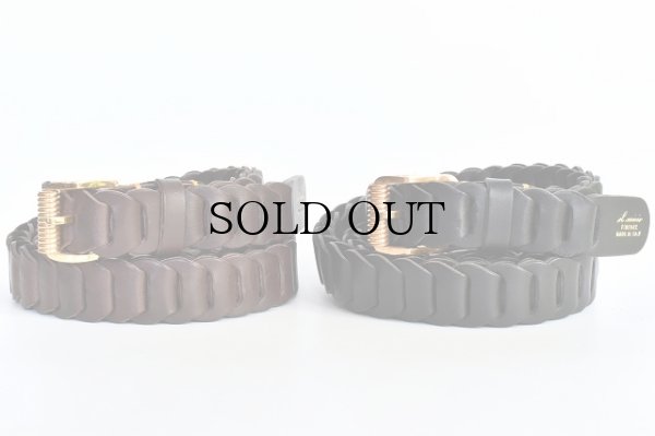 画像1: il micio　" BOHO BELT - vintage french buckle"　col.T MORO / NERO
