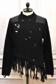 画像1: KHOKI　" Fringed and destroyed knit "　col.Black (1)