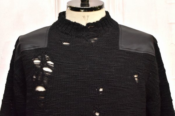 画像2: KHOKI　" Fringed and destroyed knit "　col.Black