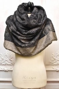 m's braque　" BOA LONG SNOOD "　col.Misty Sumi-Black