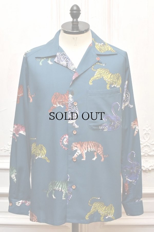 画像1: m's braque　" Long Sleeve Aloha Shirt "　col.Mult Color Tigers