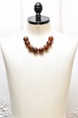 画像1: m's braque　" Deadstock Cracked Beads Necklace "　col.Crackedbrown / Gold (1)