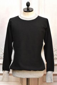 TUKI　" cotton jumper - mix gray rib "　col. Black