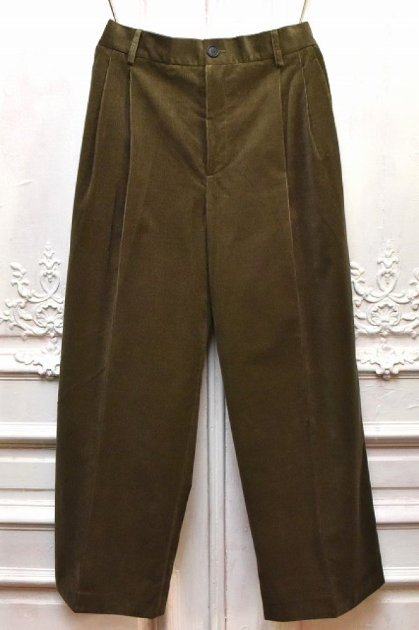 画像1: Cristaseya　"  Double pleated corduroy pants "　col.Light Khaki