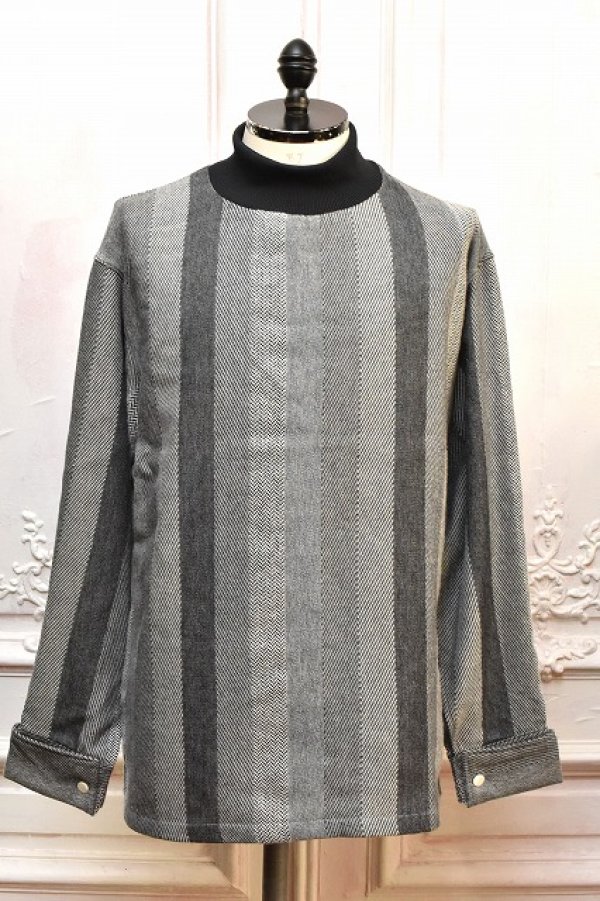 画像1: m's braque　" Turtleneck French Cuffs Shirt "　col.Grey