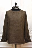 画像1: m's braque　" Turtleneck French Cuffs Shirt "　col.Brown (1)