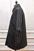 画像2: CLASS　" DORMEUIL ROYAL 11 STRIP HALF COAT "　col.Black (2)