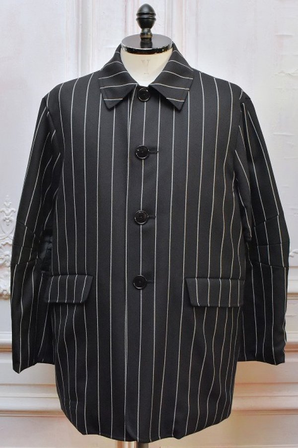 画像1: CLASS　" DORMEUIL ROYAL 11 STRIP HALF COAT "　col.Black