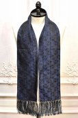 画像1: Fratelli Luigi　" Fringe Silk Jacquard Scarf "　col.Blue (1)