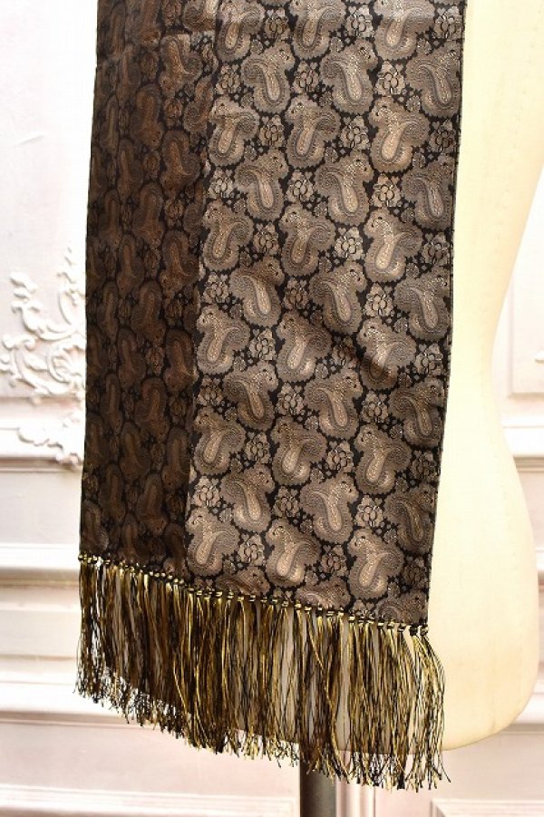 画像2: Fratelli Luigi　" Fringe Silk Jacquard Scarf "　col.Beige