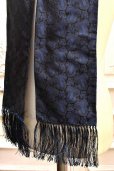 画像2: Fratelli Luigi　" Fringe Silk Jacquard Scarf "　col.Blue (2)