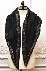 SILVANA MANETTI　" CLOUD - Cashmere Wool Nylon Stole "　col.Black/White