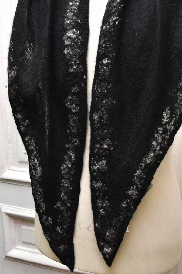 画像2: SILVANA MANETTI　" CLOUD - Cashmere Wool Nylon Stole "　col.Black/White