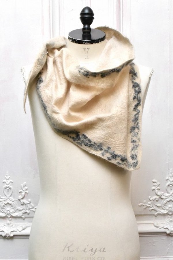 画像4: SILVANA MANETTI　" CLOUD - Cashmere Wool Nylon Stole "　col.Light Gray/Black