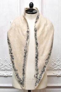 SILVANA MANETTI　" CLOUD - Cashmere Wool Nylon Stole "　col.Light Gray/Black