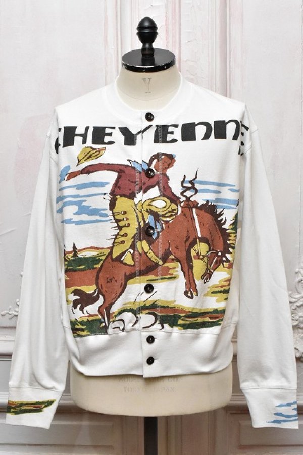 画像1: KHOKI　" Cowboy-print cardigan "　col.White