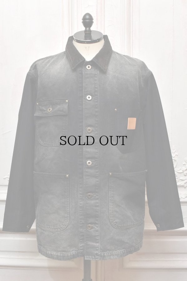 画像1: KHOKI　" Vintage-effect work coat "　col.Black