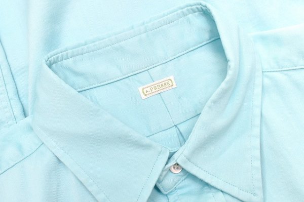 画像5: A.PRESSE　" Doublen Weave Twill Regular Collar Shirt "　col.Turquoise