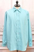 画像1: A.PRESSE　" Doublen Weave Twill Regular Collar Shirt "　col.Turquoise (1)