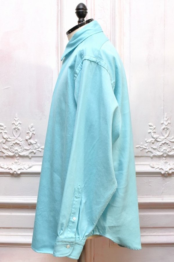 画像3: A.PRESSE　" Doublen Weave Twill Regular Collar Shirt "　col.Turquoise