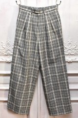 m's braque　" Tucked Baggy Pants "　col.Grey Check