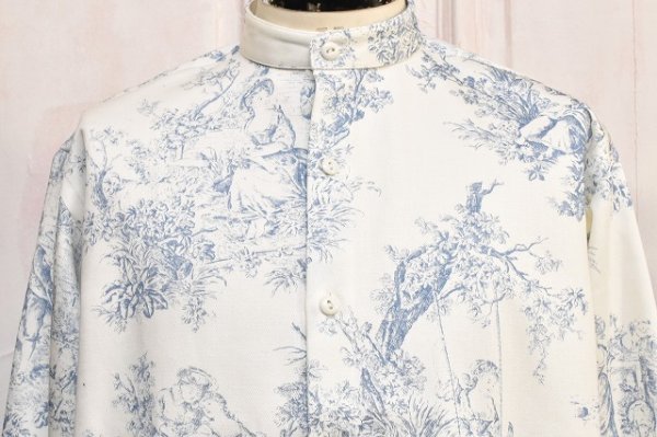 画像2: m's braque　" Over Sized Stand Collar Shirt "　col.Toile de Jouy