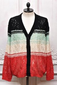 Kota Gushiken　" Brloken Lace Border Cardigan "　col.Black