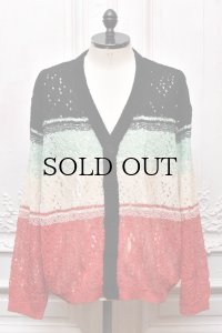 Kota Gushiken　" Brloken Lace Border Cardigan "　col.Black