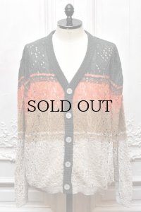 Kota Gushiken　" Brloken Lace Border Cardigan "　col.Gray