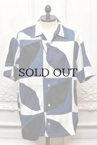 KHOKI　" Kaleidoscope patched work shirt "　col.Blue