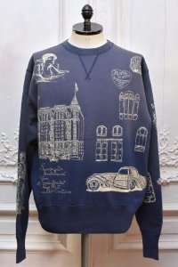 Samuel Zelig　" Hotel Crewneck - with Cream Embroidery "　col.Navy