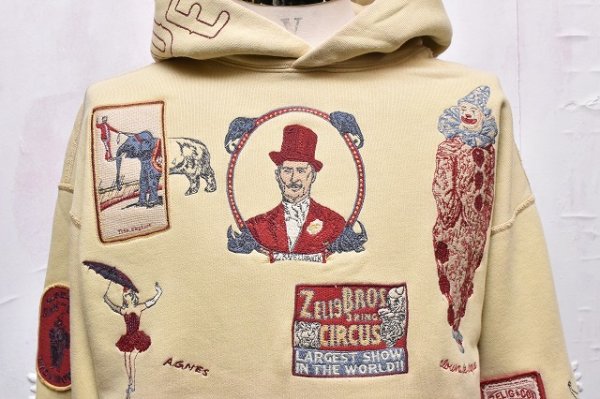 画像2: Samuel Zelig　" Circus Hoodie - with Multi Embroidery "　col.Ljght Beige