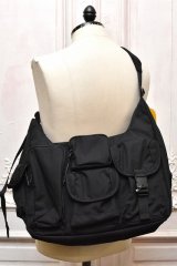 BAICYCLON by Bagjack　" NEW MULTI POCKETS SHOULDER BAG - LARGE "　col.Black