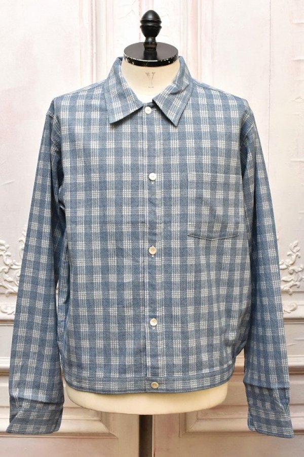 画像1: Taiga Takahashi　" PALAKA JACKET "　col.Discharged Indigo Plaid