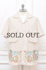 baziszt　" Vicky Shirt "　col.Dark Orange / Off White
