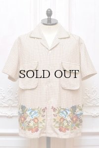 baziszt　" Vicky Shirt "　col.Dark Orange / Off White
