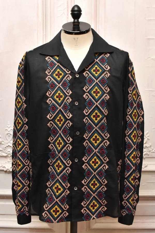 画像1: baziszt　" Pestry Shirt "　col.Black