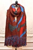 画像1: KHOKI　" Jacquard design muffler "　col.Red (1)