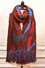 KHOKI　" Jacquard design muffler "　col.Red