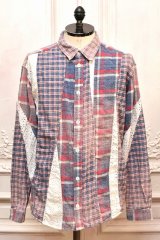 KHOKI　" Vintage - effect asymmetric shirt "　col.Blue